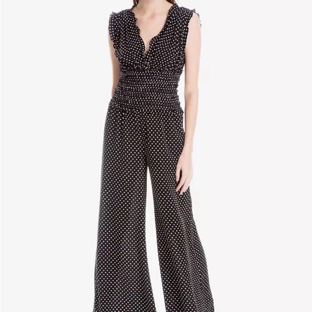Max Studio Smocked Striped Jumpsuit